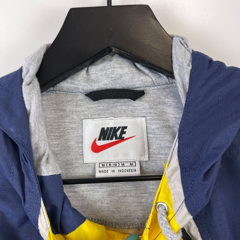 Vintage Nike (M 8-10) Womens 1/2 Zip Pullover Windbreaker Jacket Blue Yellow - Picture 5 of 9